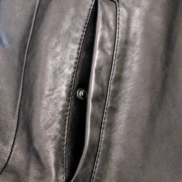 All Saints Zola Black Leather Jacket XXL
